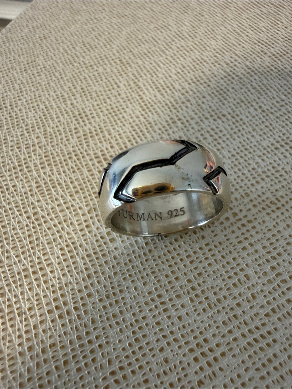 David Yurman Silver Chevron Motif Ring - Picture 2 of 5